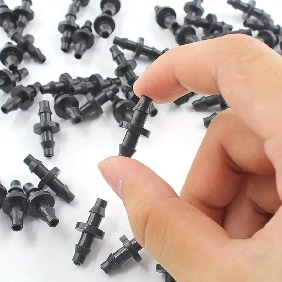 Đầu nối nhựa đen 4 chiều dạng nhọn dùng cho hệ thống tưới nhỏ giọt, tương thích với ống dẫn 4-7mm, phụ kiện ren tiêu chuẩn Mỹ/EU bền chắc, tưới vườn và chăm sóc bãi cỏ hiệu quả, đầu nối ống dẫn nước sân vườn, thiết kế hình chữ thập. - Phụ kiện sân vườn - Xem 1