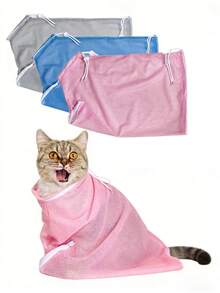 1/3 套装猫咪洗澡袋（防抓），猫咪美容工具，指甲钳，宠物清洁用品，防抓防咬洗澡袋 - 彩色 - 查看 7