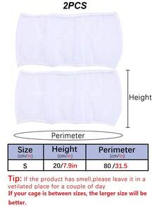 1 pieza Cubierta de malla de alta densidad con borde elástico de color aleatorio para jaula de pájaros, protección contra el polvo, adecuado para aves en todas las estaciones - Blanco - Ver 15