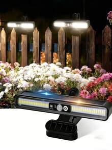 1/2/3pcs Solar Powered Motion Sensor Clip Light - IP65 Waterproof, Bright 5630 LED Bulbs, Auto On/Off, Clamp Or Wall Mount. Suitable For Camping, Garage, Yard And Commercial Lighting; Durable Construction. Great For Christmas Gifts And Decor. - Multicolor - View 2