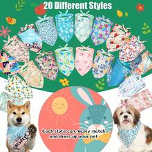20 Pieces Spring Dog Bandanas Bulk Flower Daisy Sunflower Dog Bandanas For Pets Triangle Kerchief Scarf Bibs For Spring Pets Dogs Party Costume Accessories - Multicolor - View 3