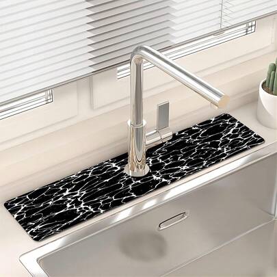 1pc, Multi-Size Faucet Drain Pad, Kitchen Faucet Drain Pad, Non-Slip Diatomite Rubber Material. Faucet Desktop Protection Pad, Sink-Side Anti-Slip Kitchen Pad, Natural Hygiene, Necessary For Home Kitchen, Can Be Used For Home And Kitchen Decoration, But Also A Part Of Your Warm Home Decoration.