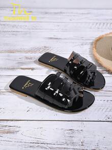 Sandal nữ mùa hè mới, sandal thời trang màu đen. - màu đen - Xem 4