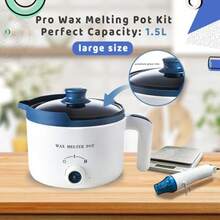 Kit de olla de fusión de cera con derretidor eléctrico de cera kit de suministros para hacer velas profesional con báscula digital sin batería pistola de calor termómetro para adultos - Blanco - Ver 3