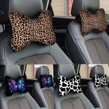 2pcs Leopard Print Car Headrest, Comfortable Soft Car Seat Neck Pillow - Car Headrest - View 9