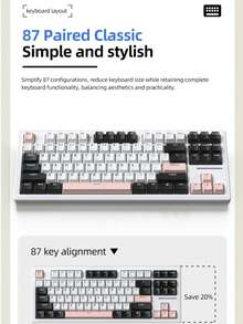 M87 三模式无线蓝牙机械键盘，有线 RGB 可定制垫圈热插拔游戏键盘 - 查看 5