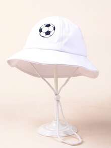 1/3件装幼儿/儿童足球印花宽檐遮阳帽，婴儿/儿童户外防晒渔夫帽，夏季 - 1PC - 查看 13