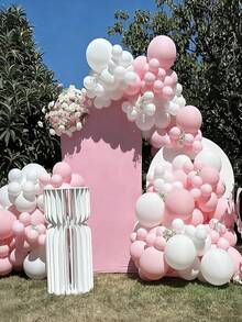 18 Stück/12 Stück/10 Stück/5 Stück (unterschiedliche Menge) rosa Luftballons, geeignet für Geburtstag, Verlobung, Prinzessin, Junggesellinnenabschied und rosa Themen Dekoration (inklusive Bänder und Bindetool) - Übersicht 6
