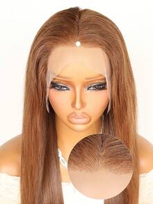 8-36 Inch Chocolate Brown 13x4 Straight Lace Front Wigs 180% Density Human Blended Hair 13x4 Brazilian Transparent Lace Frontal Wig 4# For Women Pre Plucked With Baby Hair(Blended Wigs-A Mix Of Human Blended Hair And Synthetic)Wigs Human Blended Hair/Women's Human Blended Hair Wig/Human Blended Hair Lace Front Wigs/Wigs Glueless/Bleached Knots/Pre Plucked/Lace Wig/Upgrade Your Look/Confidence Boost/Perfect Gift - S4 - View 6