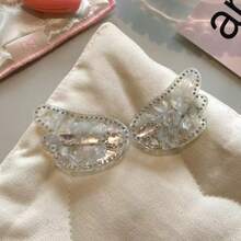 2pcs Rhinestone Angel Wings Design Hair Clips, Elegant Acetate Duck Bill Hair Accessories, Luxury Bangs Clips - Multicolor - View 6