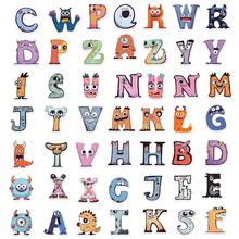Conjunto de 52 adesivos de letras com tema de monstros, adesivos criativos para desenho, material de escritório, adesivos para celular e computador, à prova d'água, duráveis, adesivos legais, divertidos, decoração clássica para presentes, pacote com ótimo custo-benefício, adesivos fofos de desenhos animados, adesivos legais de anime, adesivos decorativos, à prova d'água, duráveis, adesivos para decorar capas de celular - 52 peças - Ver 9