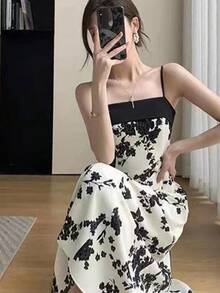 Women Long Dresses - Black and White - View 4