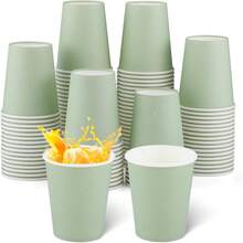 20/40/100 Cốc giấy màu xanh lá cây nhạt, 9oz Cốc giấy dùng một lần màu xanh lá cây nhạt cho tiệc mừng em bé, cốc giấy dùng một lần cho lễ Phục sinh, cốc uống nước cho đám cưới, sinh nhật, tiệc mừng em bé theo chủ đề rừng cây. - màu xanh lá - Xem 11