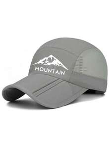 1顶纯色山峰字母印花棒球帽，涤纶速干网眼帽，百搭日常佩戴，适合作为圣诞节、母亲节、父亲节、教师节、生日礼物送给家人、朋友、男友/女友。 - 彩色 - 查看 4