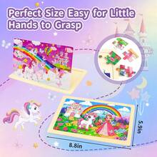 1 Set Wooden Puzzle Unicorn Mermaid/Truck Suitable For Children, Suitable For Family Outdoor Activities, Family Entertainment, Birthday Gift, Christmas Gift, Thanksgiving Gift For Children - Shape - View 2