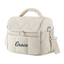 Personalized Large Capacity Insulated Lunch Bag, Bento Tote With Shoulder Strap And HandlePortable Thermal Bento Tote, Lunch Box, Back To School - Multicolor - View 15