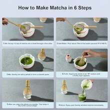 8Pcs Matcha Whisk Set With Floral Ceramic Matcha Bowl, Wooden-Handled Sifter, Bamboo Whisk, Whisk Holder, Bamboo Scoop, Scoop Rest, Spoon, Tea Towel, Greeting Card, Gift For Beginners - 粉紅色的 - 查看 7