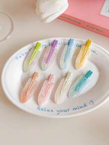 2pcs Seamless Hair Clips, Bangs Hairpins, Cute Girl Style Fringe Hair Clips - Multicolor - View 6