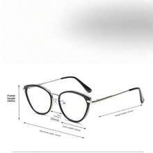 Women's Cat Eye Glasses, Elegant Sexy Retro Street Style Stainless Steel TR90 Metal Frame Photochromic Fashion Eyewear - Black (grayed Film) - View 4