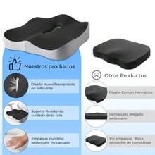 Cojín Ortopédico para Silla de Oficina Cojín Ergonómico para Coxis y Ciática Lumbar Almohada de Asiento para Automóvil Dona para Sentarse y Aliviar Hemorroides Apto Todas Estaciones  89681 - Gris Oscuro - Ver 3