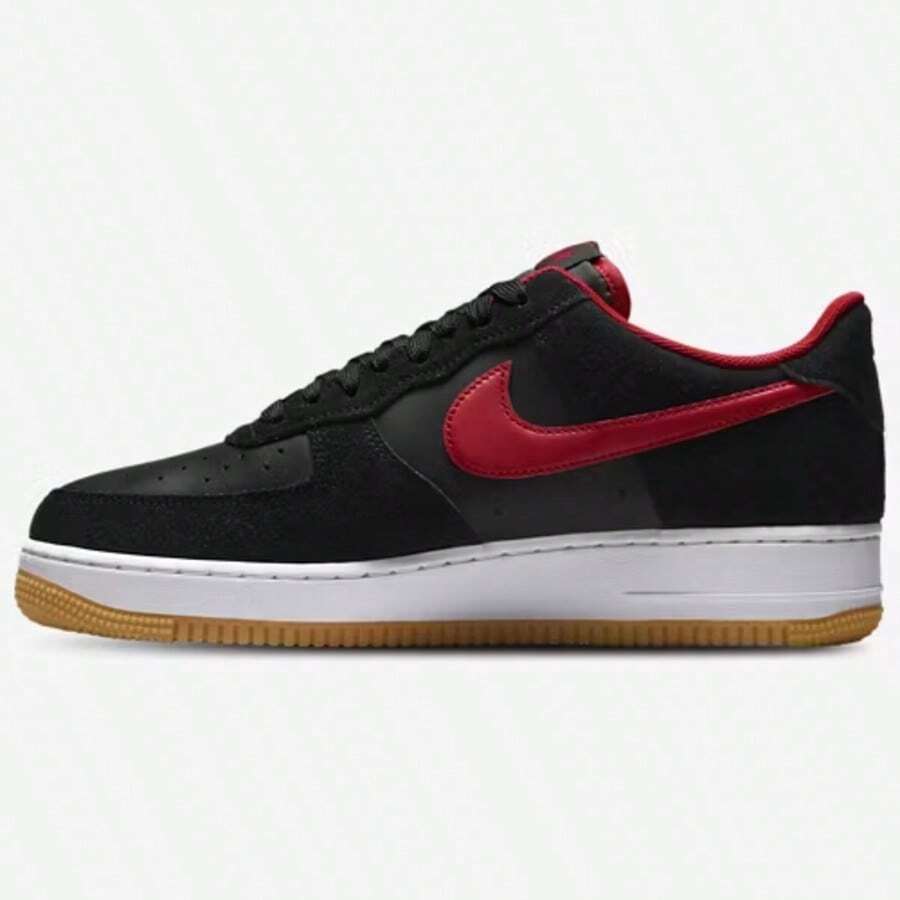 Nike Air Force 1 '07 LV8 1 Black Varsity Red Casual Sneakers Men's IB6388-004 - 黑紅色 - 查看 1