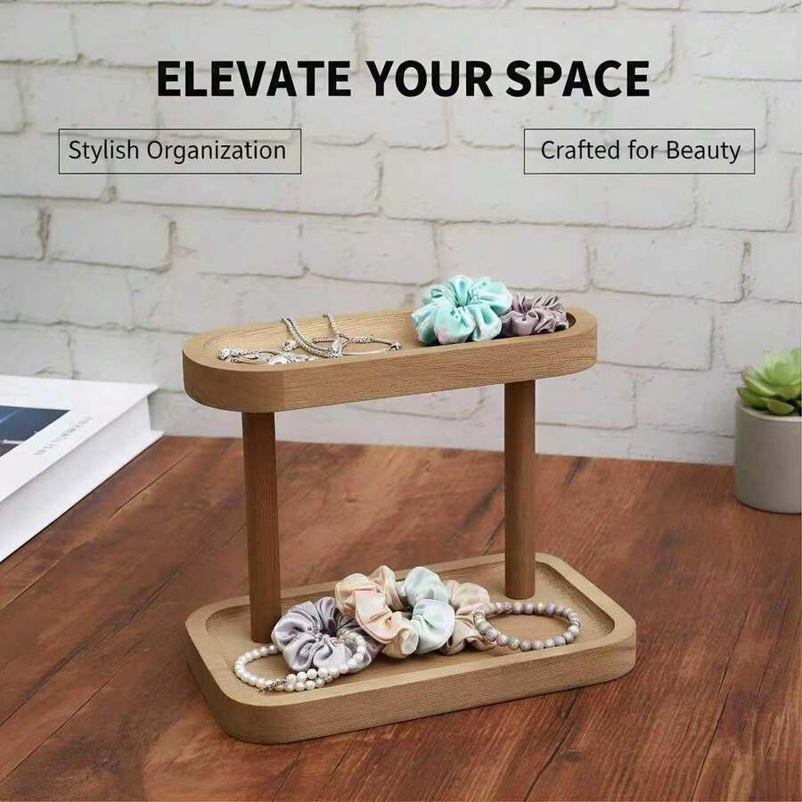 珠宝项链收纳桌面整理架，戒指架，香水展示架 - 駝色 - 查看 1