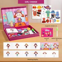1 Set Creative Cartoon Magnetic Puzzle Scenario Cognitive Educational Pretend Play Toy, Children Magnetic Game Board, Baby Early Learning Magnetic Puzzle - Multicolor - View 17
