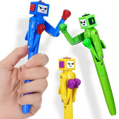 3 st/set stansrobotkulspetspennor - Roliga pennor, lämpliga som roliga presenter till vänner, födelsedagsfestgåvor, skol- och kontorsmaterial eller studentpresenter, med stansarm och skarpa knappljudeffekter
