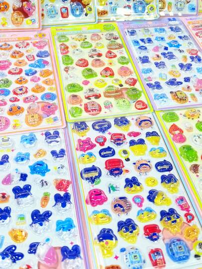 卡通日式蛋黄酱贴纸、可爱3D立体水晶贴纸、DIY手册、日式古典3D立体贴纸、可爱3D装饰品、实心贴纸、不干胶卡片