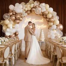60 Stücke Champagner Gold & Weiß Luftballons, Metallic Gold, Creme Transparent Luftballons, Nude Beige Transparent Luftballons, Neutrale Geburtstags-, Boho-Hochzeits-Jahrestags-Verlobungs-Taufe Party Dekorationen - A-1 - Übersicht 7