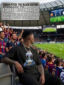 Men's FIFA World Cup Themed Graphic Print T-Shirt - 100% Pure Cotton, Breathable & Comfortable, Essential Item For Cheering On Your Favorite Team - màu đen - Xem 3