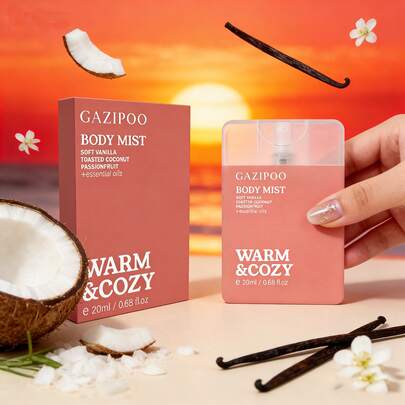 【活力少女香氛 | 口袋卡香氛喷雾】20毫升无酒精女士香水，便携甜美清新，持久留香，优雅花香，融合牡丹、椰子、焦糖和香草的香调，具有天然除臭效果，适合约会、外出、旅行、通勤、生日及情人节礼物。