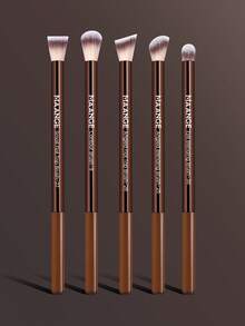 MAANGE 5pcs/13pcs/15pcs/25pcs Professional Makeup Brush Set, Includes Velvet Makeup Bag, Makeup Pouch, 13pcs Soft Long Aluminum Tube Makeup Brushes Set + 2pcs Makeup Sponge Accessories, Containing Powder Brush, Contour Brush, Blush Brush, Highlighter Brush, Eyeshadow Brush, Eyebrow Brush, Lash Brush, Eyeshadow Brush - Coffee Brown - View 16