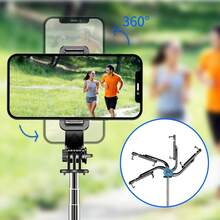 Gậy selfie mini, Gậy selfie cầm tay, Gậy selfie, Gậy selfie có thể thu gọn, Gậy selfie Bluetooth, Gậy selfie chạy bằng pin - Một cỡ - Xem 4