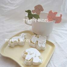 卡通狗狗饼干模具悬挂杯动物狗狗糖霜饼干切割模具烘焙饼干压花印章模具烘焙 - 白色 - 查看 1