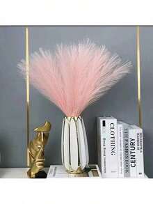 1/10pcs Artificial Pampas Grass, Valentine's Day Decor, 55cm/21.65in Pink, White, Beige Artificial Pampas Grass, Fluffy Artificial Boho Decor, Suitable For Halloween, Christmas, Pink Artificial Pampas Grass Stems Can Be Used For Vase Filler, Farmhouse, Home, Wedding Decor (Pink, White, Beige), Room Decor, Fall Decor, Home Decor, Halloween Decor, Teacher Gift, College Dorm Supplies, Dorm Decor - Multicolor - View 13