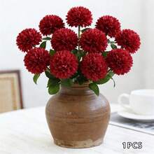 Artificial Chrysanthemum Festive Faux Flower Decoration For Home Holiday Decor - 紅色 - 查看 5
