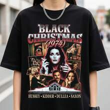 Black Christmas 1974 Shirt, Retro Horror Movie Tee, Vintage Christmas Slasher, 90s Aesthetic Xmas Shirt - Black - View 6