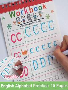 Sổ luyện viết chữ và số có thể tái sử dụng, sách tập viết ABC 123, bộ sổ luyện viết ma thuật có thể tái sử dụng, phù hợp cho học sinh, quà tặng tựu trường, quà Giáng sinh, phần thưởng học tập, quà tặng ngày lễ hoặc sinh nhật. - Nhiều màu - Xem 4