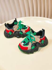 3双装幼儿男女童透气运动鞋，儿童网面运动鞋，婴幼儿休闲鞋，1-12岁，春秋季 - 玫紅色 - 查看 5