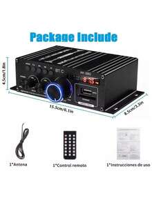 AK380 2CH 800W Digital Amplifier Bluetooth USB Mini Car Audio - Black - View 5