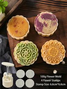 Bộ khuôn dập bánh trung thu Mamour, dụng cụ tạo hình chống dính với các họa tiết có thể tháo rời, khuôn ép bánh thủ công, thích hợp cho việc làm bánh tại nhà, các món tráng miệng, sô cô la, thạch, mousse, kem phủ, kem lạnh, bánh quy, sushi, xà phòng, làm nến, bộ dụng cụ làm bánh bằng silicon có thể tái sử dụng. - trắng - Xem 10