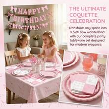 Bộ đồ ăn dùng một lần 51 món họa tiết nơ bướm này bao gồm 10 đĩa ăn tối, 10 đĩa tráng miệng, 10 cốc giấy, 20 khăn ăn, một khăn trải bàn và một dải băng trang trí có thể thu gọn. Bộ đồ ăn dùng một lần tiện lợi này rất phù hợp cho cắm trại, dã ngoại, tiệc nướng ngoài trời, đám cưới và tiệc sinh nhật. - Nhiều màu - Xem 7