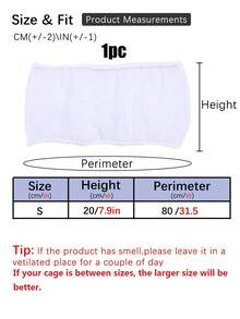 1 pieza Cubierta de malla de alta densidad con borde elástico de color aleatorio para jaula de pájaros, protección contra el polvo, adecuado para aves en todas las estaciones - Blanco - Ver 11