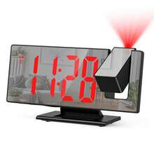 73 cm große Projektions-Weckuhr, unterstützt Decken-/Wandprojektion, USB-Anschluss, Nachttisch-Uhr, lauter Alarm, Schlummern/Stumm-Modus, zeigt Temperatur/Datum an (CR2032-Batterie nicht enthalten). Ein perfektes Geschenk für Familie und Freunde. - Verschiedenfarbig - Übersicht 15