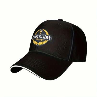 Niki Lauda Team Paramate Men's Lightweight Polyester Baseball Cap - Sporty Black With Yellow Laurel Logo, 100% Polyester, Hand Wash Only, Suitable For Casual And Racing, Autumn Headwear, Durable Sports Baseball Cap