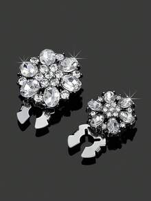 1/2/4pcs 19/25mm Rhinestone Button Covers For Women, Crystal Button Covers, Detachable Clip On Button Covers, Crystal Fancy Buttons For Clothing, Button Snaps With Pliers Press For Dress Suit Tux Shirt Accessories, Lead Color - Multicolor - View 3