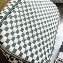 Wide Strap Small Woven Checkered Crossbody Bag For Womenl Cute PU Leather Purses Shoulder Handbags - Màu xanh lá cây nhạt kẻ sọc trắng - Xem 3