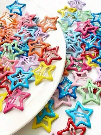 10/20/30/40/50/100 יחידות/סט סיכות שיער כוכבים מבריקות Y2K, עיצוב כוכבים צבעוני, עונים על מגוון צרכים תואמים, מוסיפים אווירה חמודה ותוססת לתסרוקות - מתאים לבנות ולנשים, שימוש יומיומי, טיולי סוף שבוע, מסיבות יום הולדת, שפרו בקלות את המראה שלכם וצרו תמונה מתוקה ומקסימה. סיכות שיער, סיכות שיער, אביזרי שיער, קישוטי ראש.