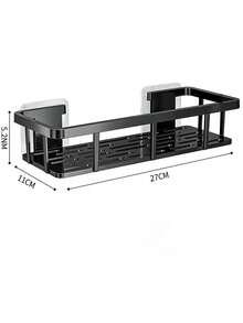 2pcs Black Bathroom Shelf With Hooks, Premium Shower Caddy, Shampoo Storage Rack, Bathtub Shelf, Rust-Proof, Easy Installation, Sturdy And Durable Modern Design - Multicolor - View 11